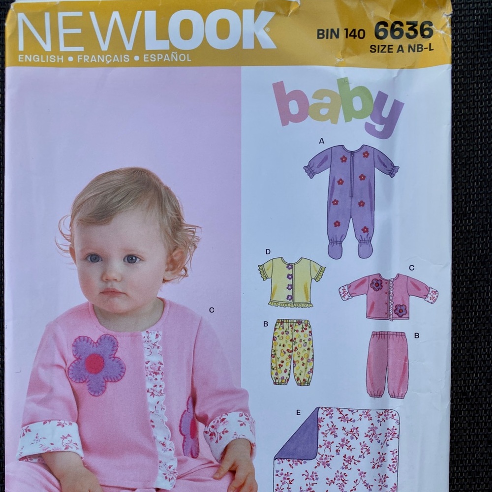 New Look 6636 Baby sewing pattern 2006 never used